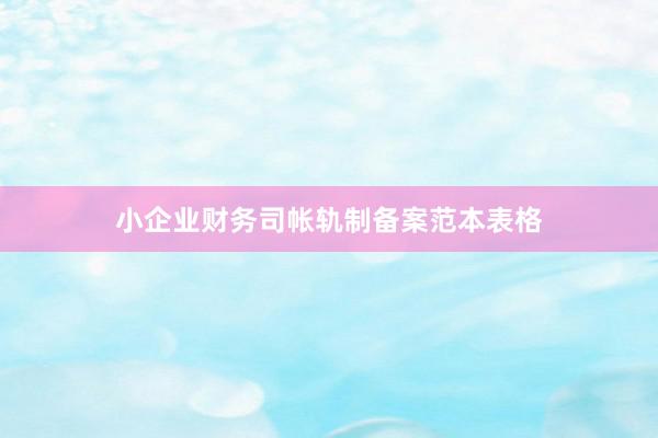 小企业财务司帐轨制备案范本表格